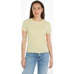 Reduzierte Gelbe Kurzärmelige Tommy Hilfiger Tommy Jeans Rundhals-Auschnitt T-Shirts aus Jersey für Damen Größe XL 
