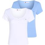 Reduzierte Blaue Tommy Hilfiger Tommy Jeans Henley Shirts aus Jersey für Damen Größe S 2 Teile 