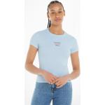 Reduzierte Blaue Kurzärmelige Tommy Hilfiger Tommy Jeans Rundhals-Auschnitt T-Shirts aus Jersey für Damen Größe M 