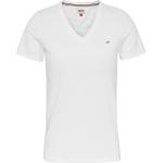Weiße Tommy Hilfiger Tommy Jeans V-Ausschnitt V-Shirts für Damen Größe XS 