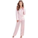Hellrosa Damenschlafanzüge & Damenpyjamas aus Polyester Handwäsche 