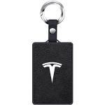 TOPABYTE Upgrade Tesla Model 3 Model Y Schlüsselkartenhalter Leder Schutzhülle Schlüsselanhänger, Schwarz