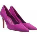 Reduzierte Violette Elegante Pfennigabsatz High-Heel Pumps aus Veloursleder für Damen Größe 38 