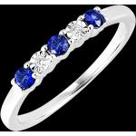 Reduzierte Blaue Klassische Edenly Ringe mit Stein aus Weißgold 18K für Damen 