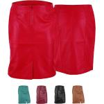 Rote Knielange Knielange Röcke aus Nappaleder für Damen Größe XL 