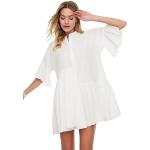 Reduzierte Weiße Trendyol Strandkleider aus Baumwolle für Damen Größe S 