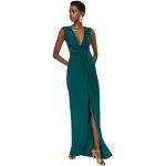 Emeraldfarbene Trendyol V-Ausschnitt Winterkleider aus Elastan für Damen Größe XS 