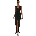 Schwarze Elegante Trendyol Maxi V-Ausschnitt Winterkleider aus Elastan für Damen Größe XS 