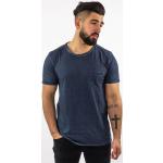 Marineblaue Vintage T-Shirts aus Baumwolle für Herren Größe S 