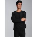 Schwarze Langärmelige TRIGEMA Nachhaltige Basic Shirts aus Fleece für Herren Größe 3 XL Große Größen 