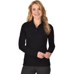 Schwarze Klassische Langärmelige TRIGEMA Nachhaltige Langarm Poloshirts aus Baumwolle für Damen Größe XL 1 Teil 