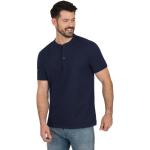 Blaue TRIGEMA Nachhaltige Stehkragen Henley Shirts aus Baumwolle für Herren Größe XL 1 Teil 