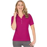 Pinke Kurzärmelige TRIGEMA Nachhaltige Kurzarm Poloshirts mit Glitzer aus Jersey für Damen Größe XXL 1 Teil 