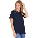 Blaue Kurzärmelige TRIGEMA Nachhaltige Basic Shirts aus Baumwolle für Damen Größe L 1 Teil 