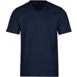 Blaue Kurzärmelige TRIGEMA Nachhaltige V-Ausschnitt V-Shirts aus Baumwolle für Herren Größe 3 XL Große Größen 1 Teil 