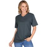 Graue Kurzärmelige TRIGEMA V-Ausschnitt V-Shirts aus Baumwolle für Damen Größe 5 XL Große Größen 