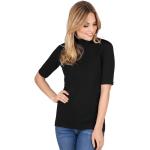 Schwarze Kurzärmelige TRIGEMA Nachhaltige Stehkragen T-Shirts aus Viskose für Damen Größe XL 1 Teil 