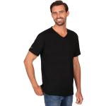 Schwarze Klassische Kurzärmelige TRIGEMA Bio Nachhaltige V-Ausschnitt V-Shirts aus Baumwolle für Herren Größe S 1 Teil 