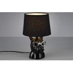 Schwarze Trio Nachttischlampen & Nachttischleuchten Hunde aus Keramik 