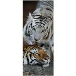 Weiße Türtapeten Tiger aus PVC schmutzabweisend 