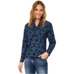 Himmelblaue Print CECIL V-Ausschnitt V-Shirts aus Baumwolle für Damen Größe L 