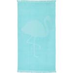 Türkise Handtücher Flamingo aus Baumwolle 90x160 