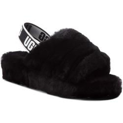 UGG FLUFF YEAH SLIDE 1095119 BLK schwarz - Riemchen Sandale für Damen - Größe 40