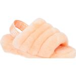 Reduzierte Pastellrosa UGG Australia Fluff Yeah Keilabsatz Keilsandaletten aus Lammfell mit herausnehmbarem Fußbett für Damen Größe 42 