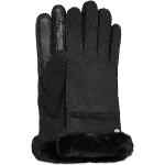Schwarze UGG Australia Touchscreen-Handschuhe aus Leder für Damen Größe L 