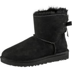 UGG Lammfell-Boots "Mini Baily Bow" in Schwarz - 31% | Größe 36 | Damen Stiefel