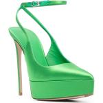 Reduzierte Grüne LE SILLA Pfennigabsatz High-Heel Pumps aus Kalbsleder für Damen Größe 39,5 