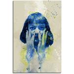 Uma Thurman Pulp Fiction IV Aqua 90x60cm - Splash Art Paul Sinus Wandbild auf Leinwand - Malerei, Kunstbild, Aquarell, Fineartprint