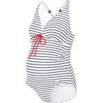 Weiße Maritime Badeanzüge für Schwangere aus Polyester für Damen 