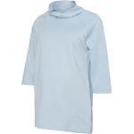 Blaue Skandinavische Stehkragen Pullover für Schwangere aus Jersey für Damen Größe M 