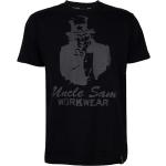 Schwarze Uncle Sam Rundhals-Auschnitt T-Shirts aus Baumwolle für Herren Größe XXL 