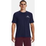 Marineblaue Kurzärmelige Under Armour Rush T-Shirts aus Elastan für Herren Größe L 