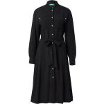 Schwarze Langärmelige United Colors of Benetton Nachhaltige Winterkleider aus Viskose für Damen Größe XS 