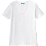 Reduzierte Weiße United Colors of Benetton T-Shirts aus Baumwolle trocknergeeignet für Damen Größe M 