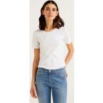 Weiße United Colors of Benetton T-Shirts aus Baumwolle für Damen Größe XL 