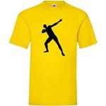 Usain Bolt Pose Männer T-Shirt Gelb S