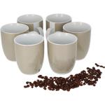 Hellbeige Moderne Van Well Vario Kaffeebecher glänzend aus Porzellan 6 Teile 