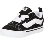 Schwarze Vans Knu Skool Flache Sneaker Schnürung aus Kunstleder für Kinder Größe 18 mit Absatzhöhe bis 3cm 