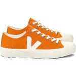 Reduzierte Orange Veja Nachhaltige Flache Sneaker Orangen Schnürung aus Baumwolle rutschfest für Damen Größe 41 