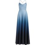 Hellblaue Ärmellose Vera Mont Wasserfall-Ausschnitt Ballkleider aus Elastan für Damen Größe S 