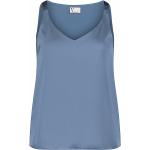Blaue Kurzärmelige Vera Mont V-Ausschnitt Kurzarmblusen aus Polyester für Damen Größe M 