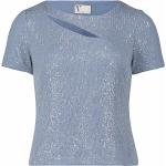 Blaue Kurzärmelige Vera Mont Cut Out Shirts aus Jersey für Damen Größe S 