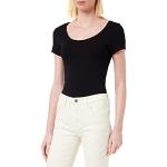 Reduzierte Schwarze Kurzärmelige Vero Moda U-Ausschnitt T-Shirts aus Jersey für Damen Größe XS 