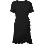 Schwarze Casual Vero Moda V-Ausschnitt Frühlingskleider aus Elastan für Damen 