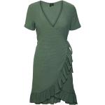 Grüne Casual Vero Moda V-Ausschnitt Frühlingskleider aus Elastan für Damen Größe S 