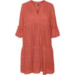 Rote 3/4-ärmelige Vero Moda Mini Partykleider aus Baumwolle für Damen Größe M 